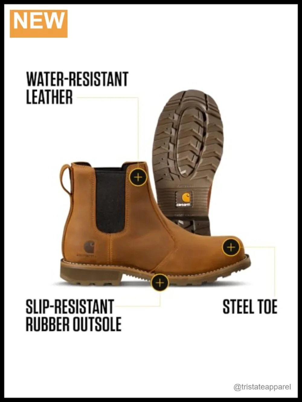 Women's Steel Toe Chelsea Boots Water Resistant Leather Slip-On Work Boots